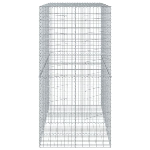 vidaXL gabionkurv med cover 200x100x200 cm galvaniseret jern