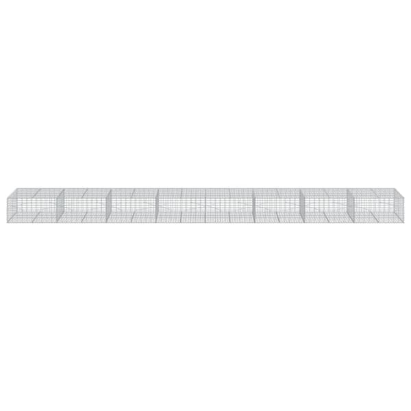 vidaXL gabionkurv med cover 800x100x50 cm galvaniseret jern