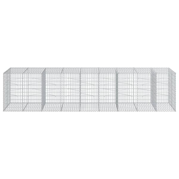 vidaXL Gabionkurv med deksel 450x100x100 cm galvanisert jern