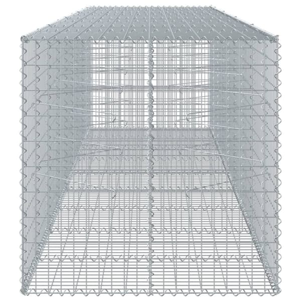 vidaXL Gabionkurv med deksel 450x100x100 cm galvanisert jern