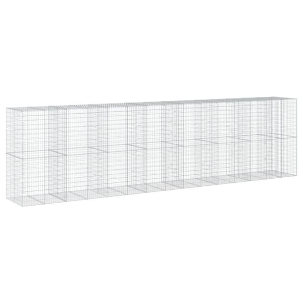 vidaXL Gabionkurv med deksel 750x100x200 cm galvanisert jern
