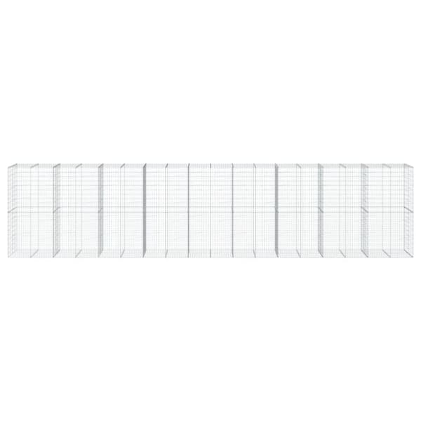 vidaXL Gabionkurv med deksel 900x100x200 cm galvanisert jern