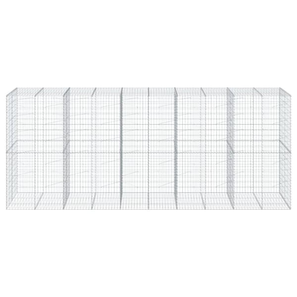 vidaXL Gabionkorg med skydd 500x100x200 cm galvaniserat järn