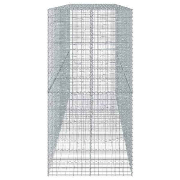 vidaXL Gabionkorg med skydd 500x100x200 cm galvaniserat järn