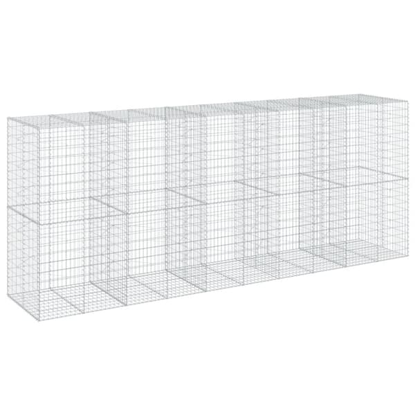 vidaXL Gabionkorg med skydd 500x100x200 cm galvaniserat järn