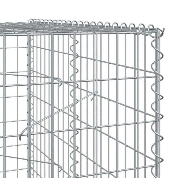 vidaXL Gabionkorg med skydd 500x100x200 cm galvaniserat järn