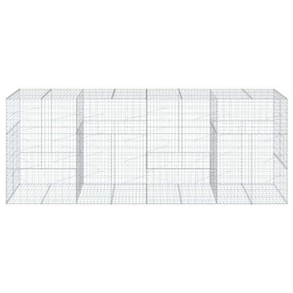 vidaXL Gabionkurv med deksel 400x100x150 cm galvanisert jern