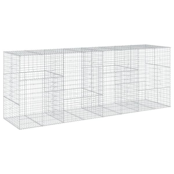 vidaXL Gabionkurv med deksel 400x100x150 cm galvanisert jern