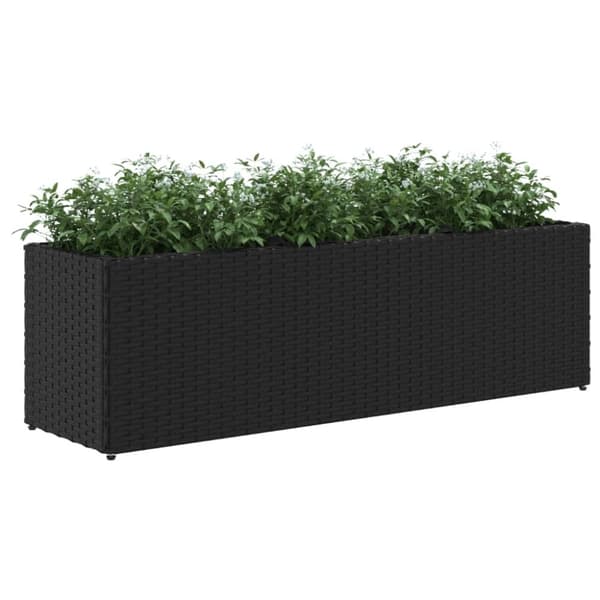 vidaXL Odlingslådor med 3 krukor 2 st svart 105x30x32 cm konstrotting