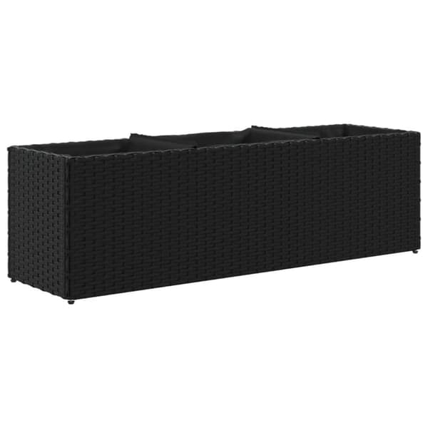 vidaXL Odlingslådor med 3 krukor 2 st svart 105x30x32 cm konstrotting