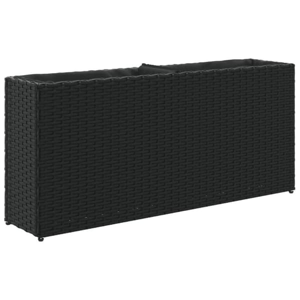vidaXL Plantekasser med 2 potter 2 stk svart 90x20x40 cm polyrotting