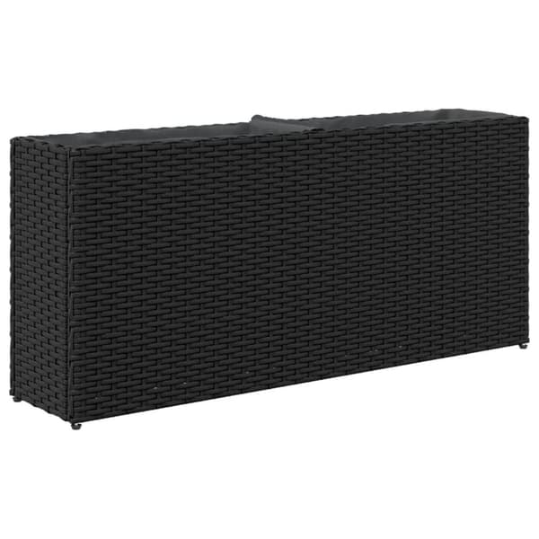 vidaXL Plantekasser med 2 potter 2 stk svart 90x20x40 cm polyrotting