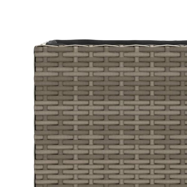 vidaXL plantekasser 2 stk. med 3 potter 105x30x32 cm polyrattan grå