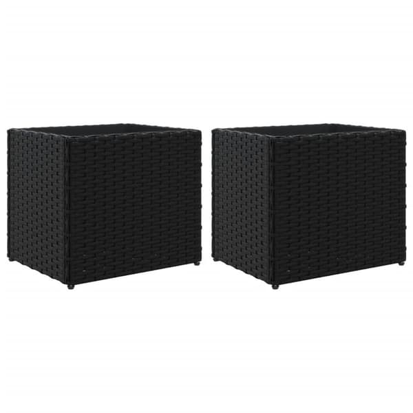 vidaXL plantekasser 2 stk. 36x30x32 cm polyrattan sort