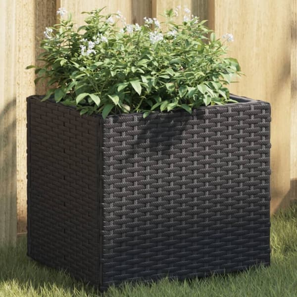 vidaXL plantekasser 2 stk. 36x30x32 cm polyrattan sort