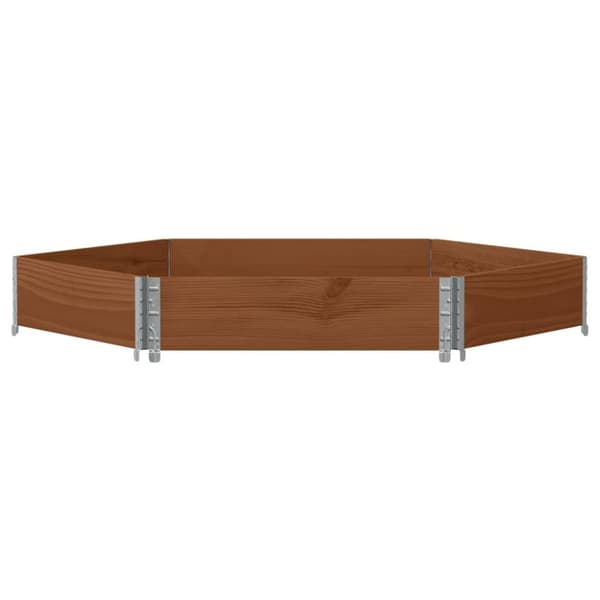 vidaXL Høybed sekskantet brun 160x160 cm heltre furu