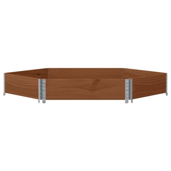 vidaXL Høybed sekskantet brun 160x160 cm heltre furu