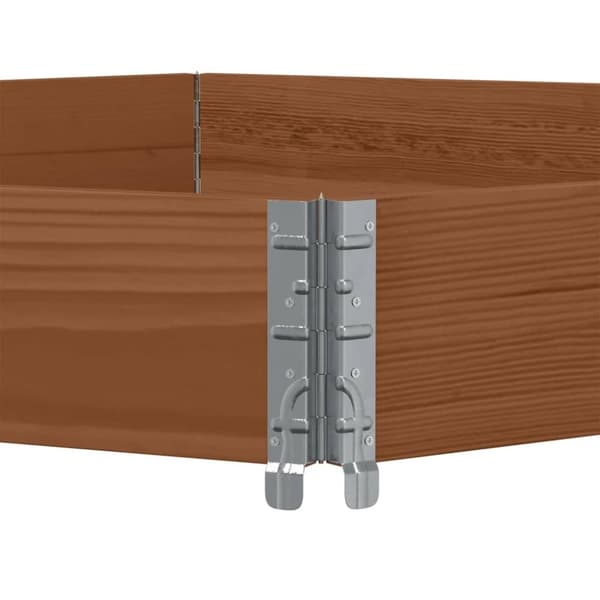 vidaXL Høybed sekskantet brun 160x160 cm heltre furu