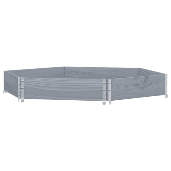 vidaXL Pallkrage sexhörning grå 160x160 cm massiv furu