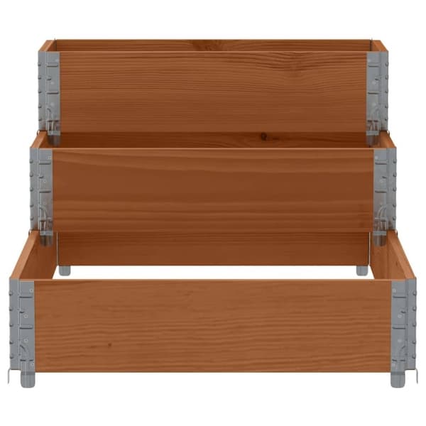 vidaXL Pallkrage 3 nivåer brun 120x80 cm massiv furu