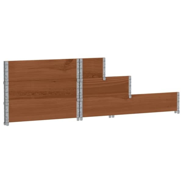 vidaXL Pallkrage 3 nivåer brun 120x80 cm massiv furu