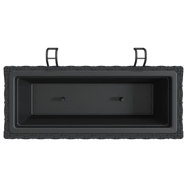 vidaXL plantekasser med kroge 2 stk. polyrattan sort