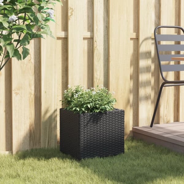 vidaXL plantekasse 36x30x32 cm polyrattan sort