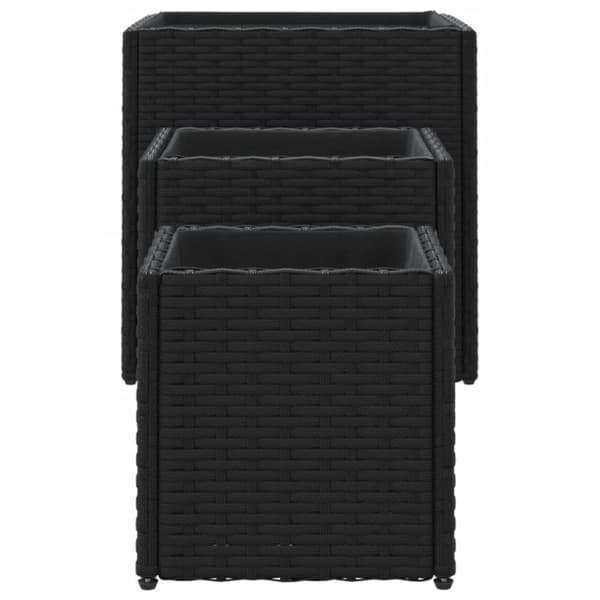 vidaXL plantekasser 3 stk. polyrattan sort