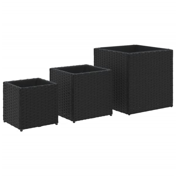 vidaXL plantekasser 3 stk. polyrattan sort