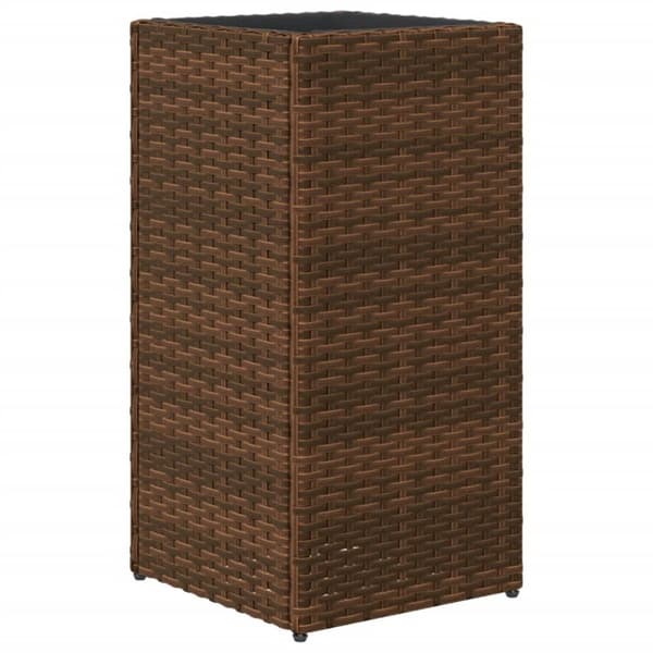 vidaXL plantekasse 30x30x60 cm polyrattan brun