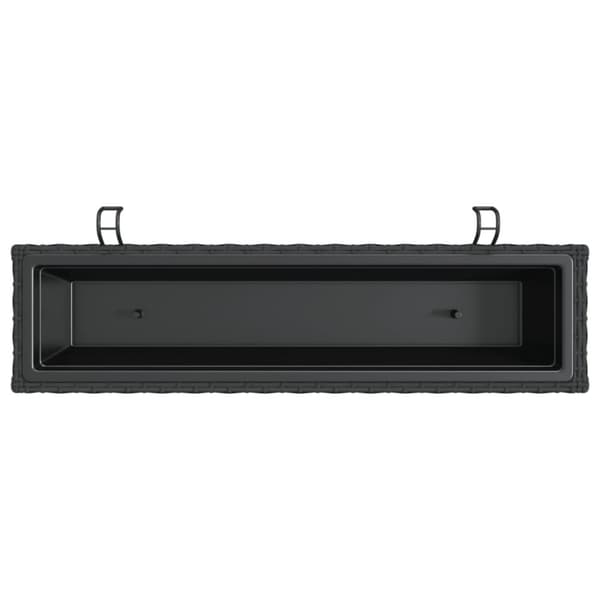 vidaXL plantekasser med kroge 2 stk. polyrattan sort