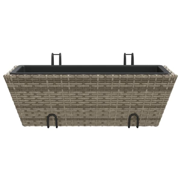 vidaXL plantekasser med kroge 2 stk. polyrattan grå