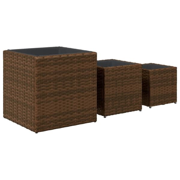vidaXL plantekasser 3 stk. polyrattan brun