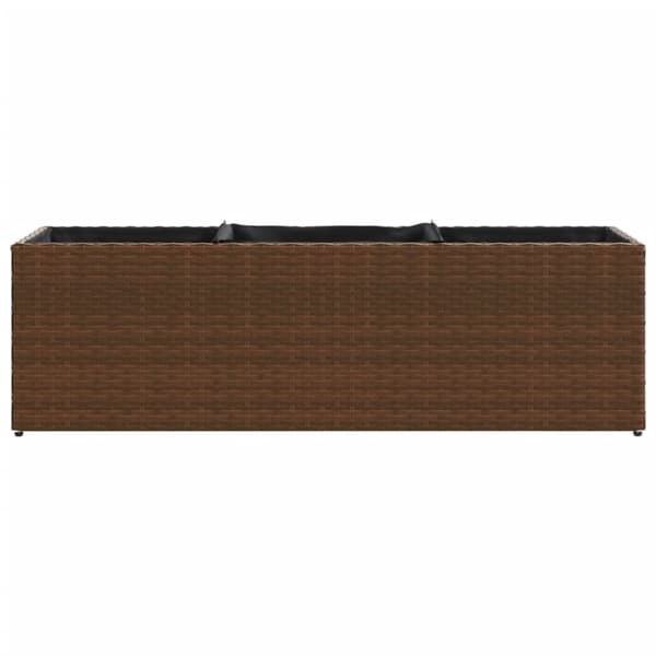 vidaXL plantekasse med 3 krukker 105x30x32 cm polyrattan brun