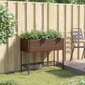 Miniatyrbillede 4 af 11: vidaXL plantekasse med hylde polyrattan brun