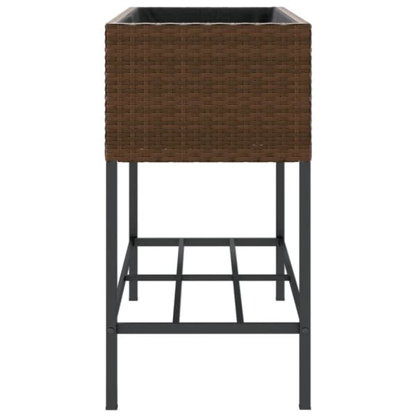 vidaXL plantekasse med hylde polyrattan brun