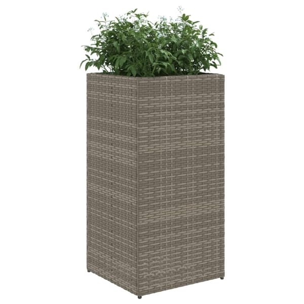vidaXL plantekasse 40x40x80 cm polyrattan grå