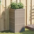 Miniatyrbillede 2 af 11: vidaXL plantekasse 40x40x80 cm polyrattan grå