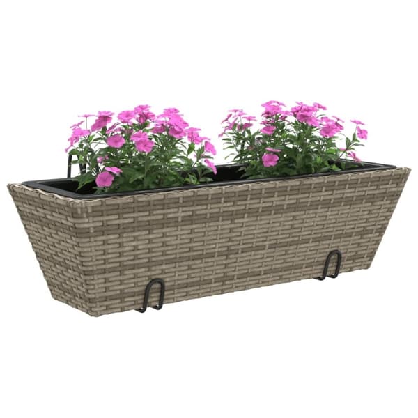 vidaXL Plantekasser med kroker 2 stk grå polyrotting