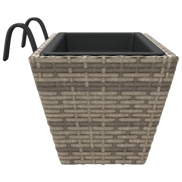 vidaXL Plantekasser med kroker 2 stk grå polyrotting