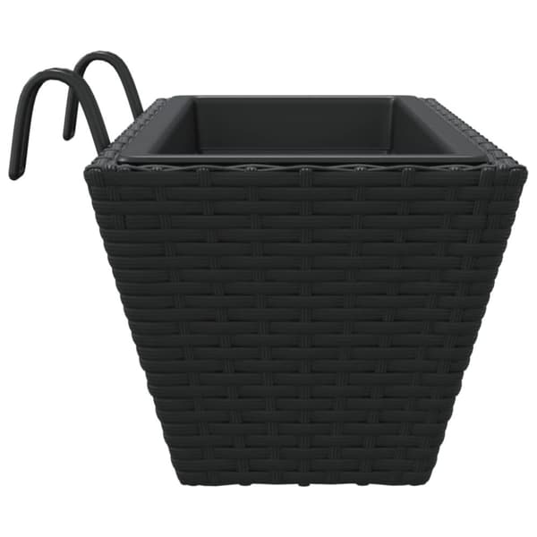 vidaXL Blomlådor med krokar 2 st svart konstrotting