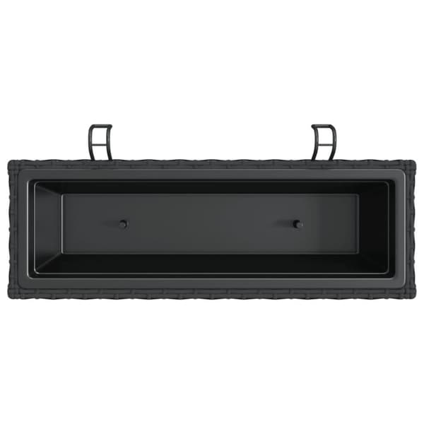 vidaXL Blomlådor med krokar 2 st svart konstrotting
