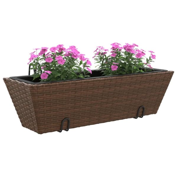 vidaXL Plantekasser med kroker 2 stk brun polyrotting