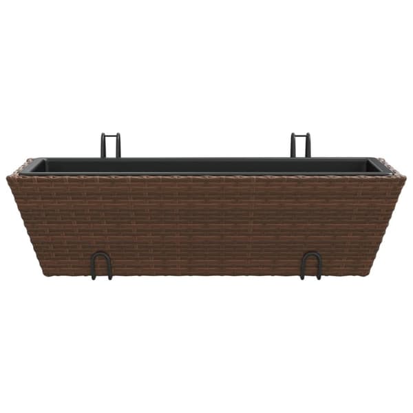 vidaXL Plantekasser med kroker 2 stk brun polyrotting