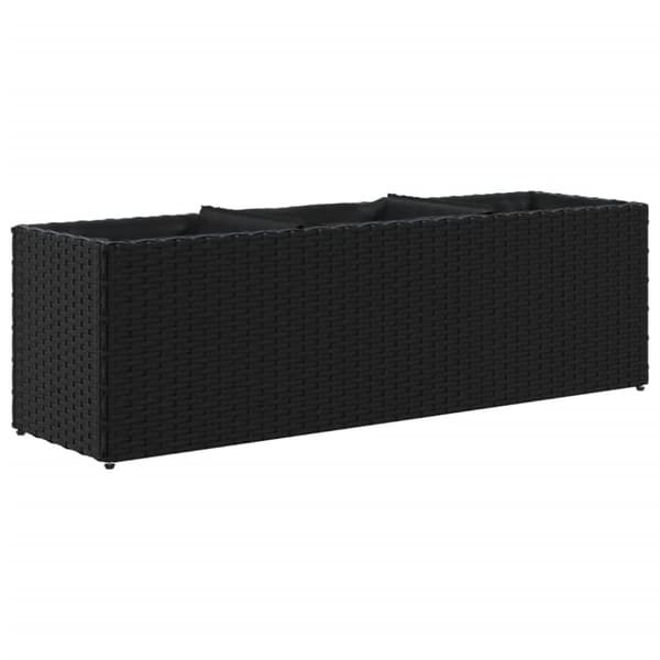 vidaXL Plantekasse med 3 potter svart 105x30x32 cm polyrotting