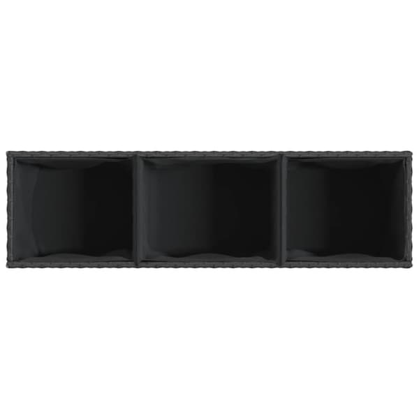 vidaXL Plantekasse med 3 potter svart 105x30x32 cm polyrotting