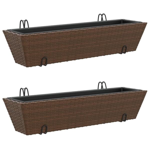 vidaXL Plantekasser med kroker 2 stk brun polyrotting