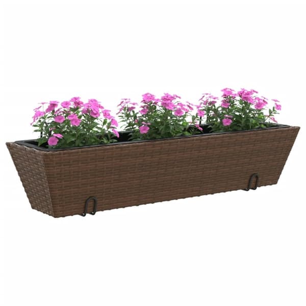 vidaXL Plantekasser med kroker 2 stk brun polyrotting