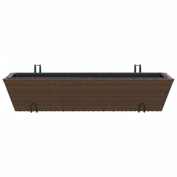 vidaXL Plantekasser med kroker 2 stk brun polyrotting