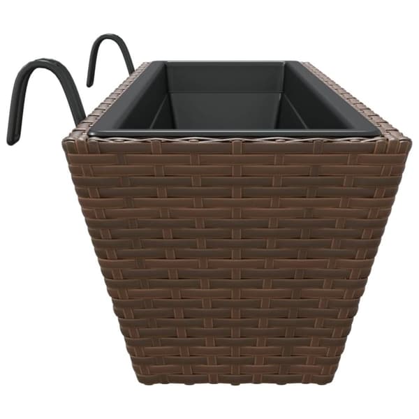 vidaXL Plantekasser med kroker 2 stk brun polyrotting
